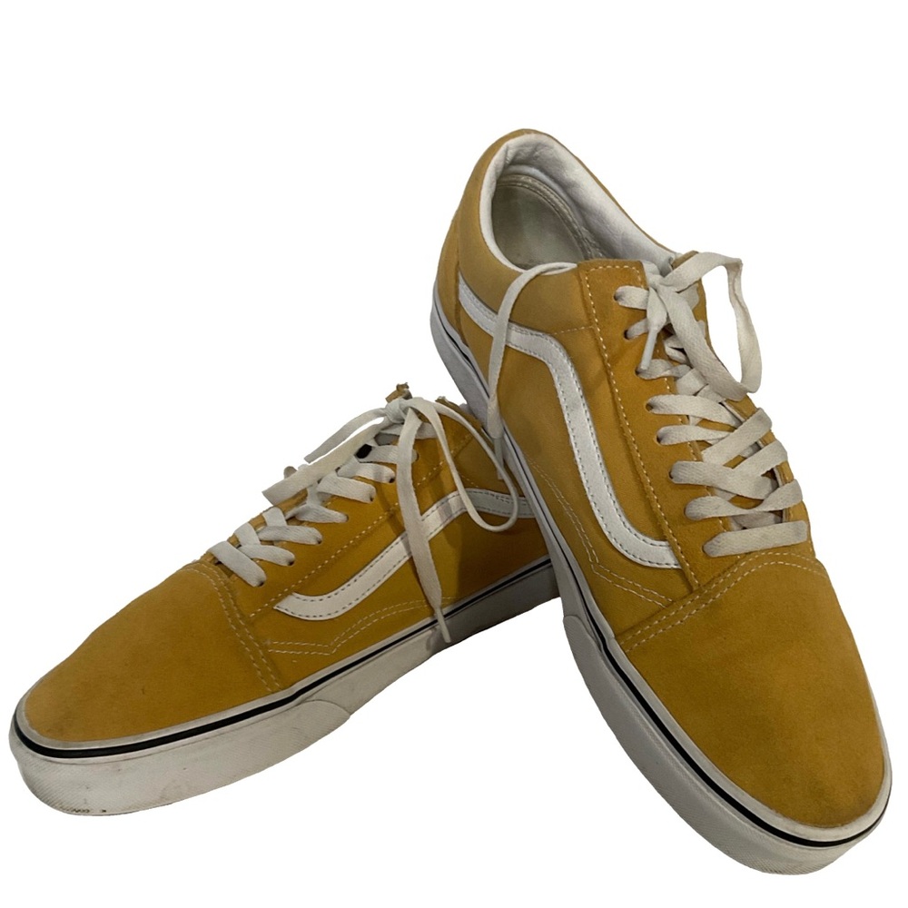 Vans Men's Gold Suede Lace-up Trainers Sneakers; Used Good Condition; Sz 11.5